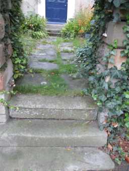 Steps up to The Deanery, Durham Road, Lanchester October 2016